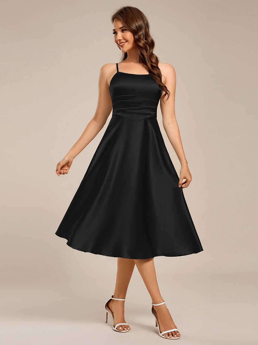 Enchanting Spaghetti Straps A-Line Satin Wedding Guest Dress