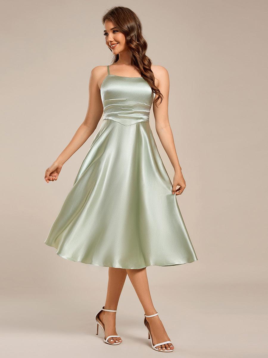 Enchanting Spaghetti Straps A-Line Satin Wedding Guest Dress