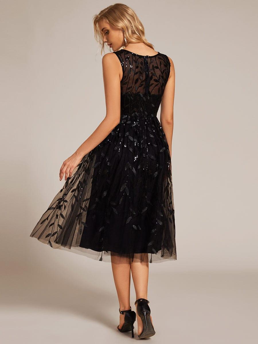 Beautiful Jewel Neck A-Line Sleeveless Sequin Wedding Guest Dress
