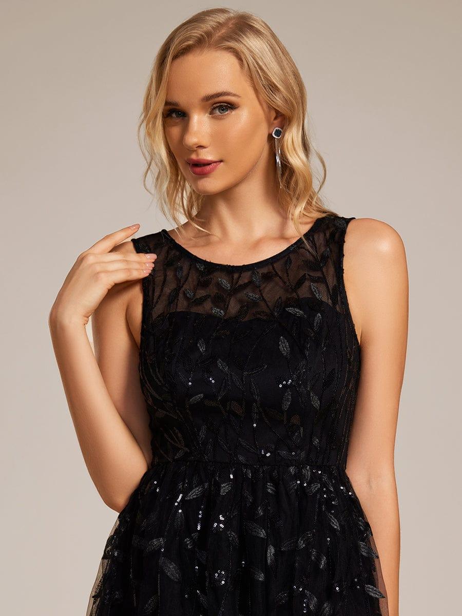 Beautiful Jewel Neck A-Line Sleeveless Sequin Wedding Guest Dress