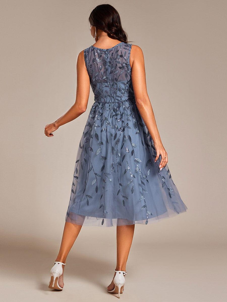 Beautiful Jewel Neck A-Line Sleeveless Sequin Wedding Guest Dress