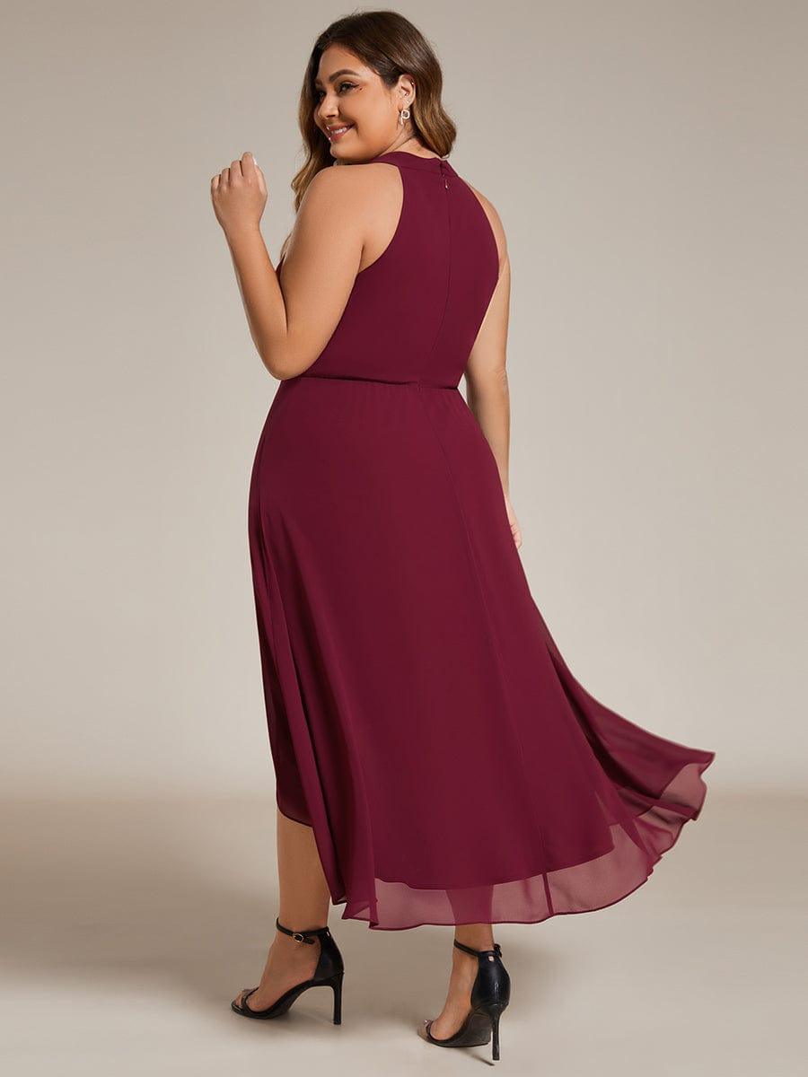 Vintage A-Line Plus Size Chiffon Wedding Guest Dress