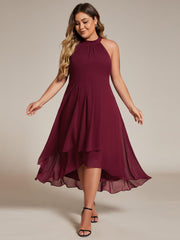 Vintage A-Line Plus Size Chiffon Wedding Guest Dress