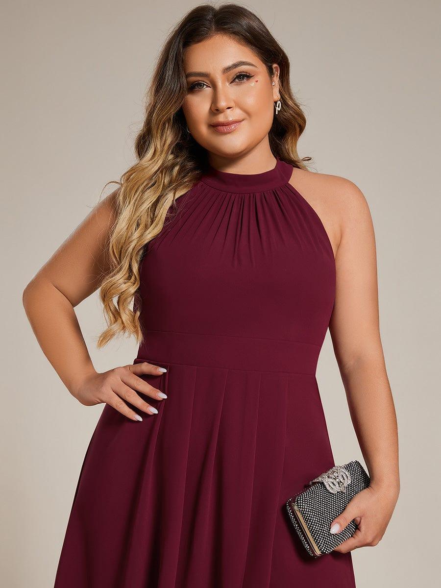 Vintage A-Line Plus Size Chiffon Wedding Guest Dress