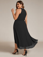 Vintage A-Line Plus Size Chiffon Wedding Guest Dress