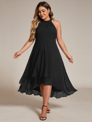 Vintage A-Line Plus Size Chiffon Wedding Guest Dress