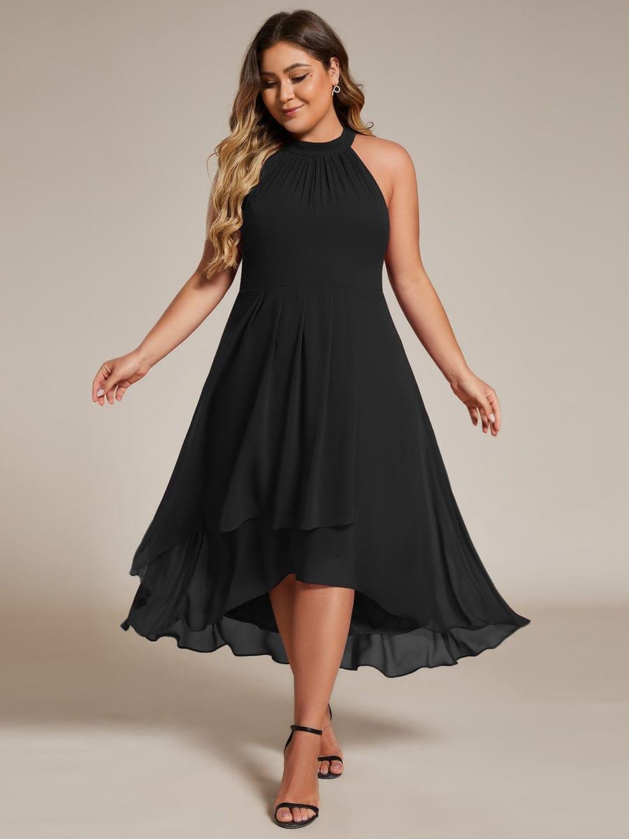 Vintage A-Line Plus Size Chiffon Wedding Guest Dress