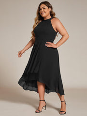 Vintage A-Line Plus Size Chiffon Wedding Guest Dress