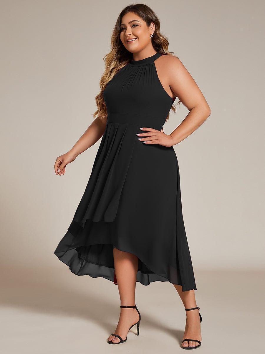 Vintage A-Line Plus Size Chiffon Wedding Guest Dress