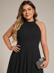 Vintage A-Line Plus Size Chiffon Wedding Guest Dress