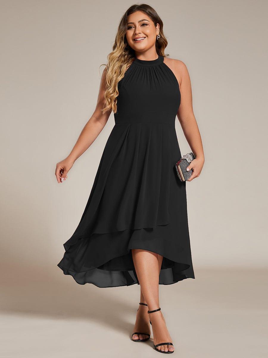 Vintage A-Line Plus Size Chiffon Wedding Guest Dress