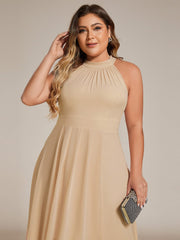 Vintage A-Line Plus Size Chiffon Wedding Guest Dress