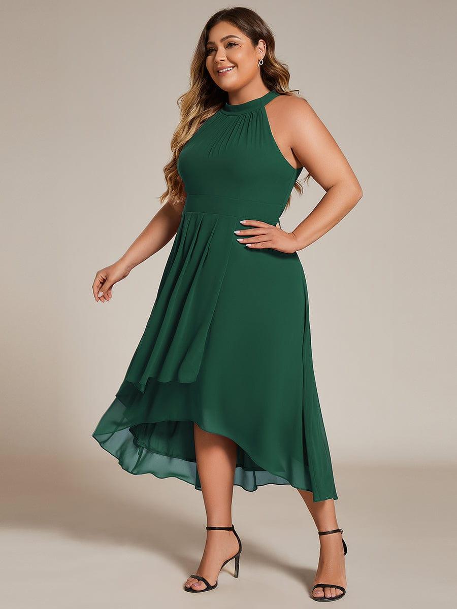 Vintage A-Line Plus Size Chiffon Wedding Guest Dress