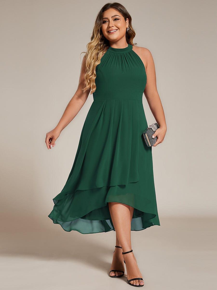 Vintage A-Line Plus Size Chiffon Wedding Guest Dress