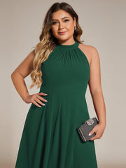 Vintage A-Line Plus Size Chiffon Wedding Guest Dress