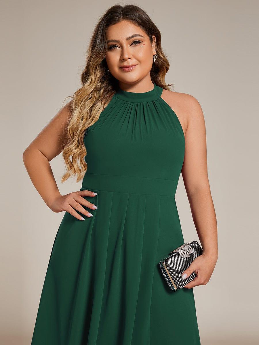 Vintage A-Line Plus Size Chiffon Wedding Guest Dress