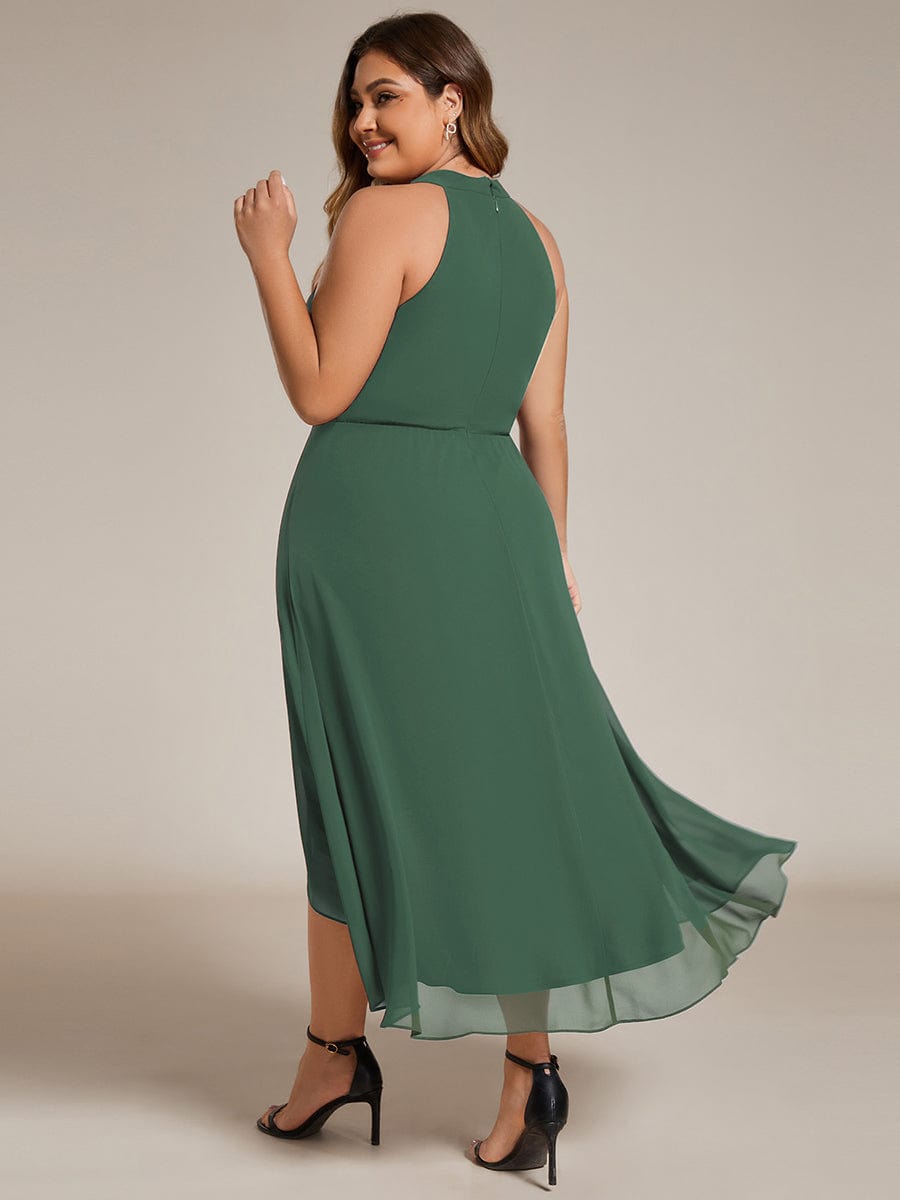 Vintage A-Line Plus Size Chiffon Wedding Guest Dress