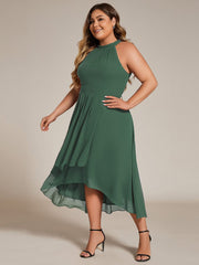 Vintage A-Line Plus Size Chiffon Wedding Guest Dress