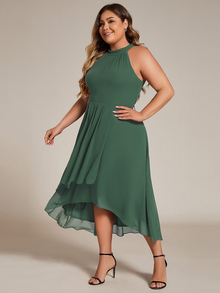 Vintage A-Line Plus Size Chiffon Wedding Guest Dress