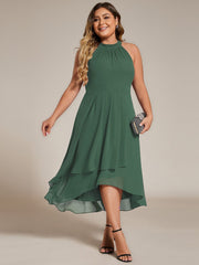 Vintage A-Line Plus Size Chiffon Wedding Guest Dress