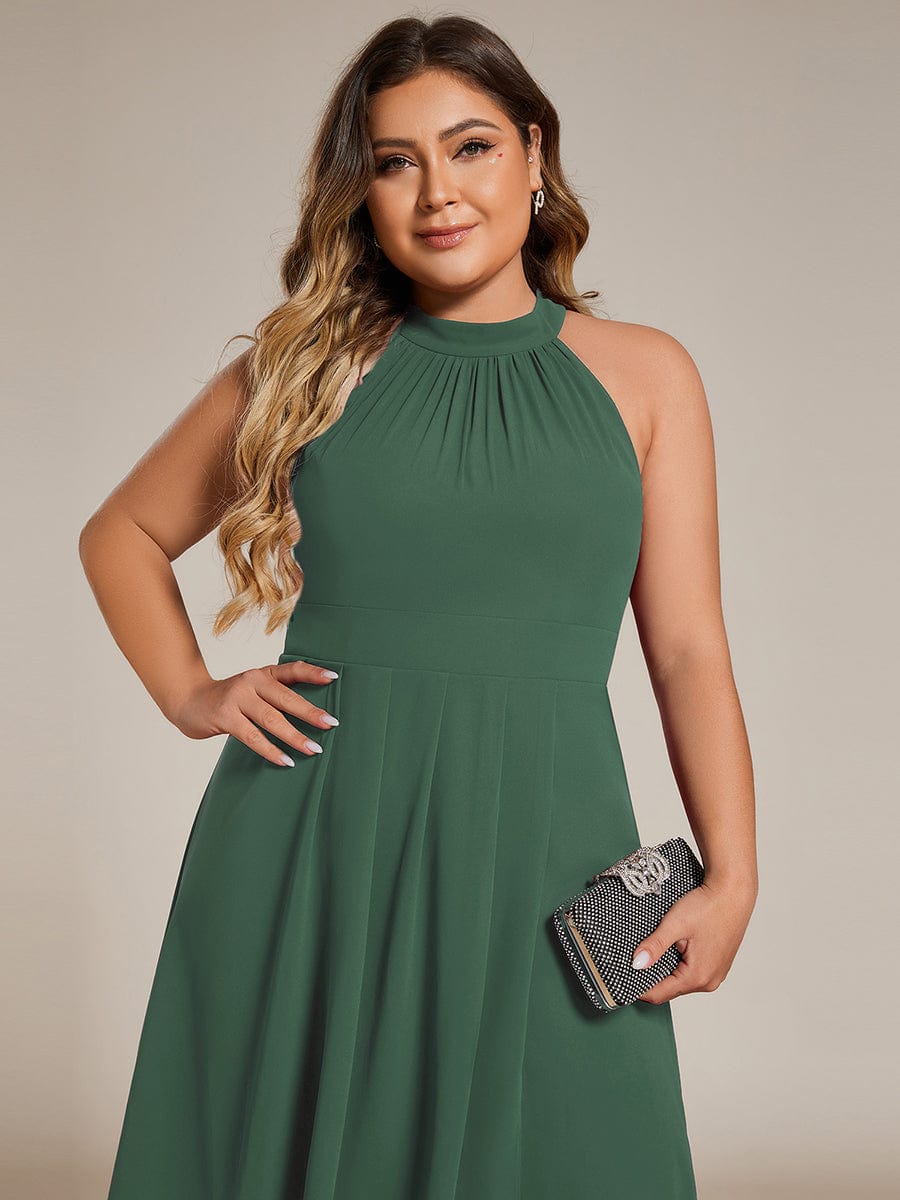 Vintage A-Line Plus Size Chiffon Wedding Guest Dress