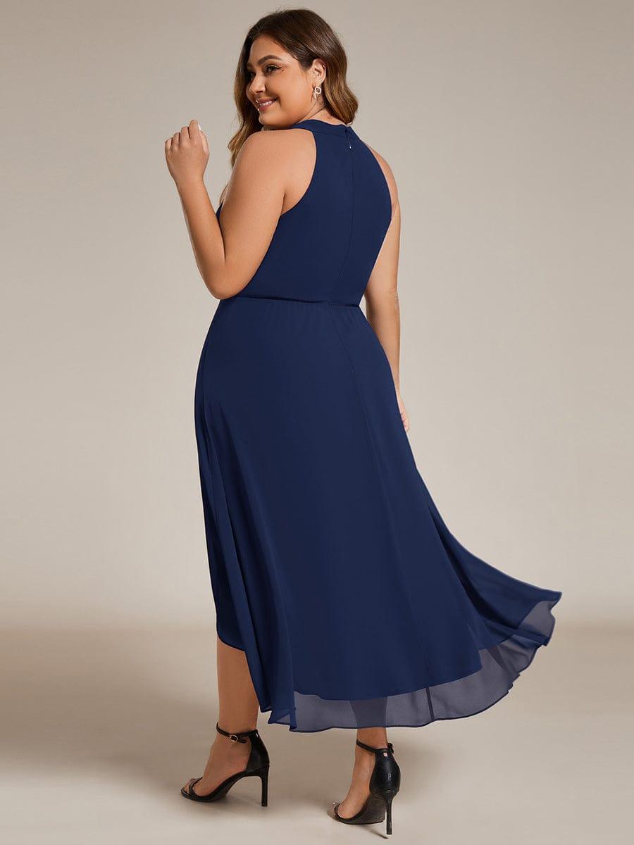 Vintage A-Line Plus Size Chiffon Wedding Guest Dress