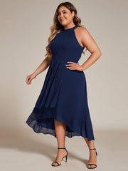 Vintage A-Line Plus Size Chiffon Wedding Guest Dress