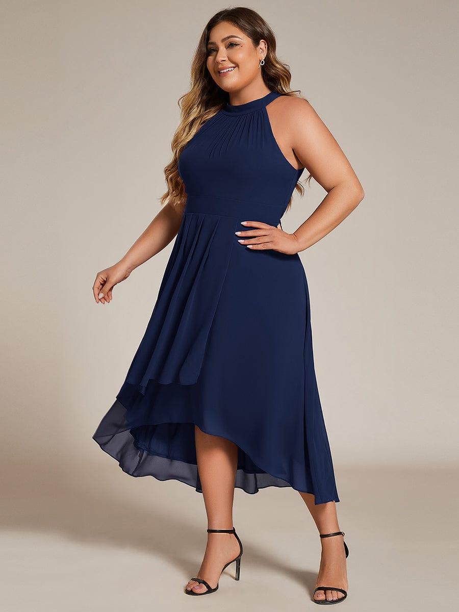 Vintage A-Line Plus Size Chiffon Wedding Guest Dress