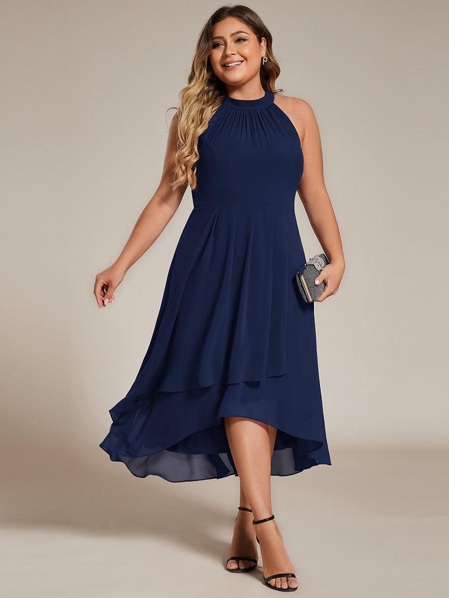 Vintage A-Line Plus Size Chiffon Wedding Guest Dress