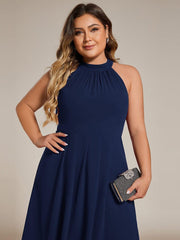 Vintage A-Line Plus Size Chiffon Wedding Guest Dress