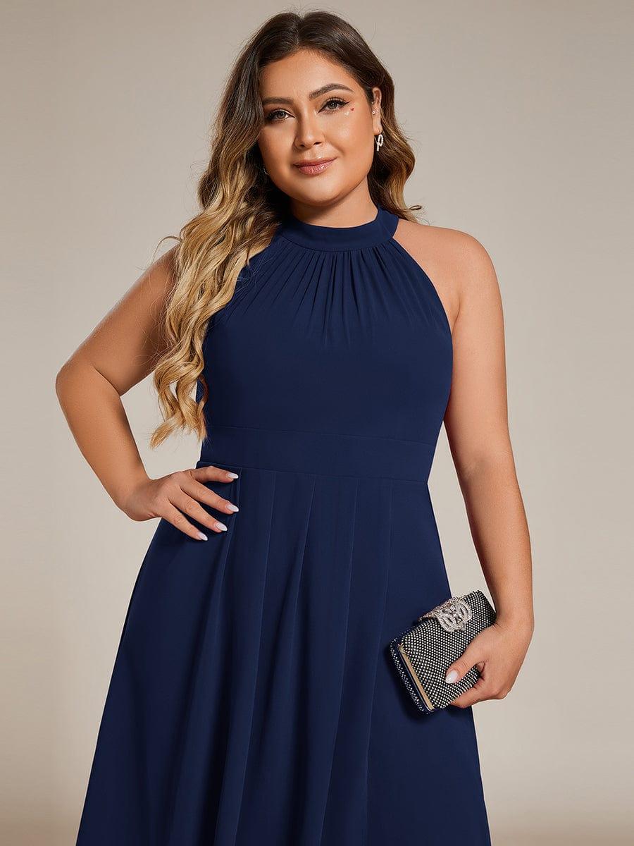 Vintage A-Line Plus Size Chiffon Wedding Guest Dress