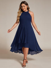 Vintage A-Line Plus Size Chiffon Wedding Guest Dress
