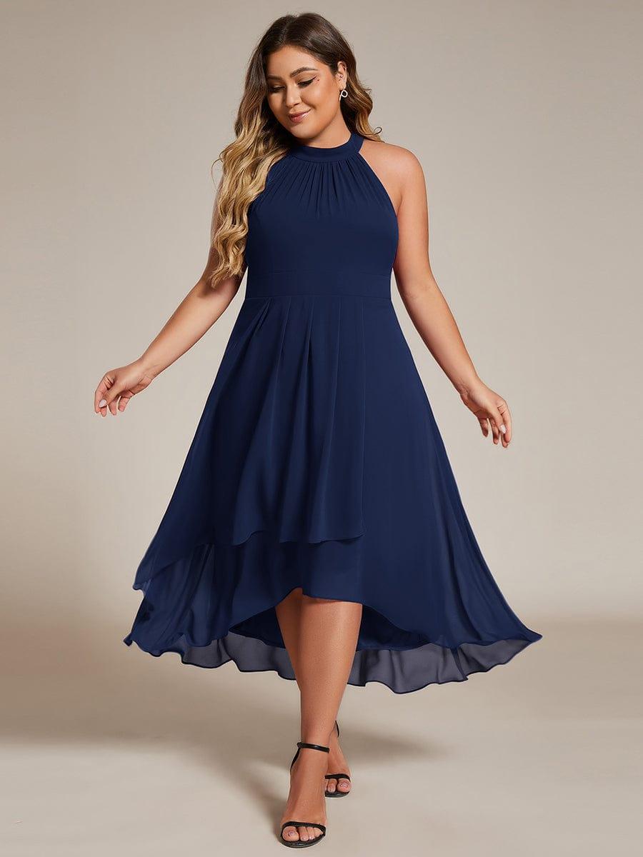 Vintage A-Line Plus Size Chiffon Wedding Guest Dress