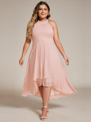 Vintage A-Line Plus Size Chiffon Wedding Guest Dress