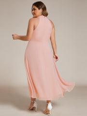 Vintage A-Line Plus Size Chiffon Wedding Guest Dress