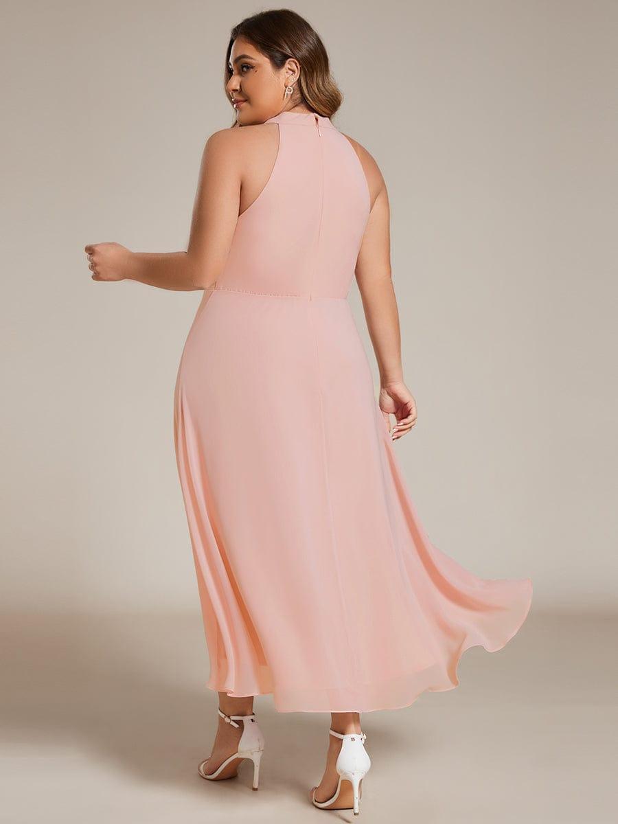 Vintage A-Line Plus Size Chiffon Wedding Guest Dress