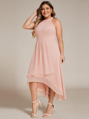 Vintage A-Line Plus Size Chiffon Wedding Guest Dress
