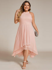 Vintage A-Line Plus Size Chiffon Wedding Guest Dress