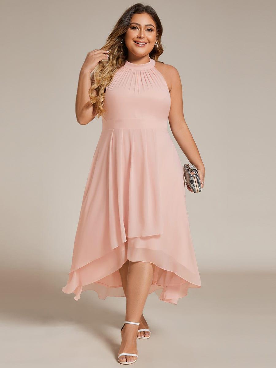 Vintage A-Line Plus Size Chiffon Wedding Guest Dress