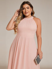 Vintage A-Line Plus Size Chiffon Wedding Guest Dress