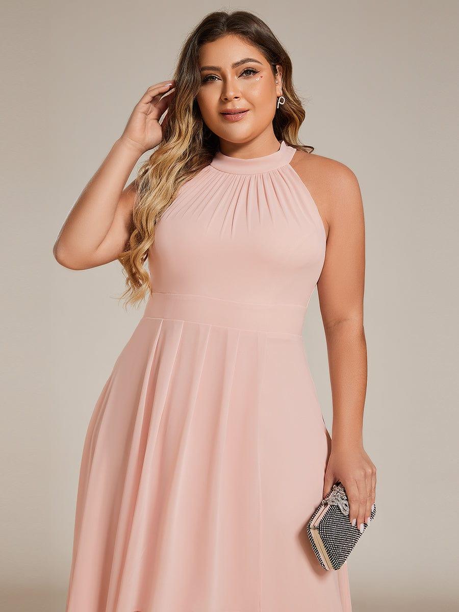 Vintage A-Line Plus Size Chiffon Wedding Guest Dress