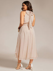 Fabulous Plus Size Sleeveless Midi Wedding Guest Dress