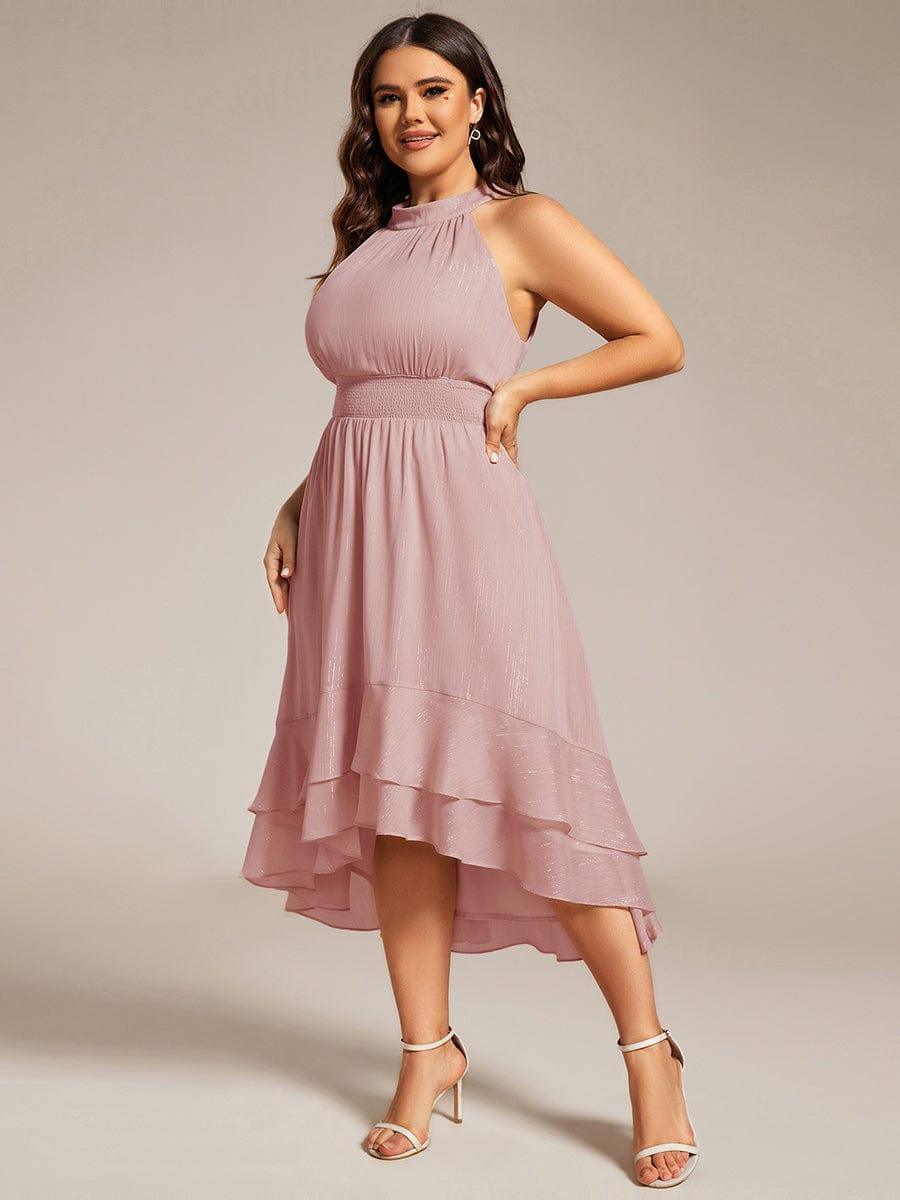 Fabulous Plus Size Sleeveless Midi Wedding Guest Dress