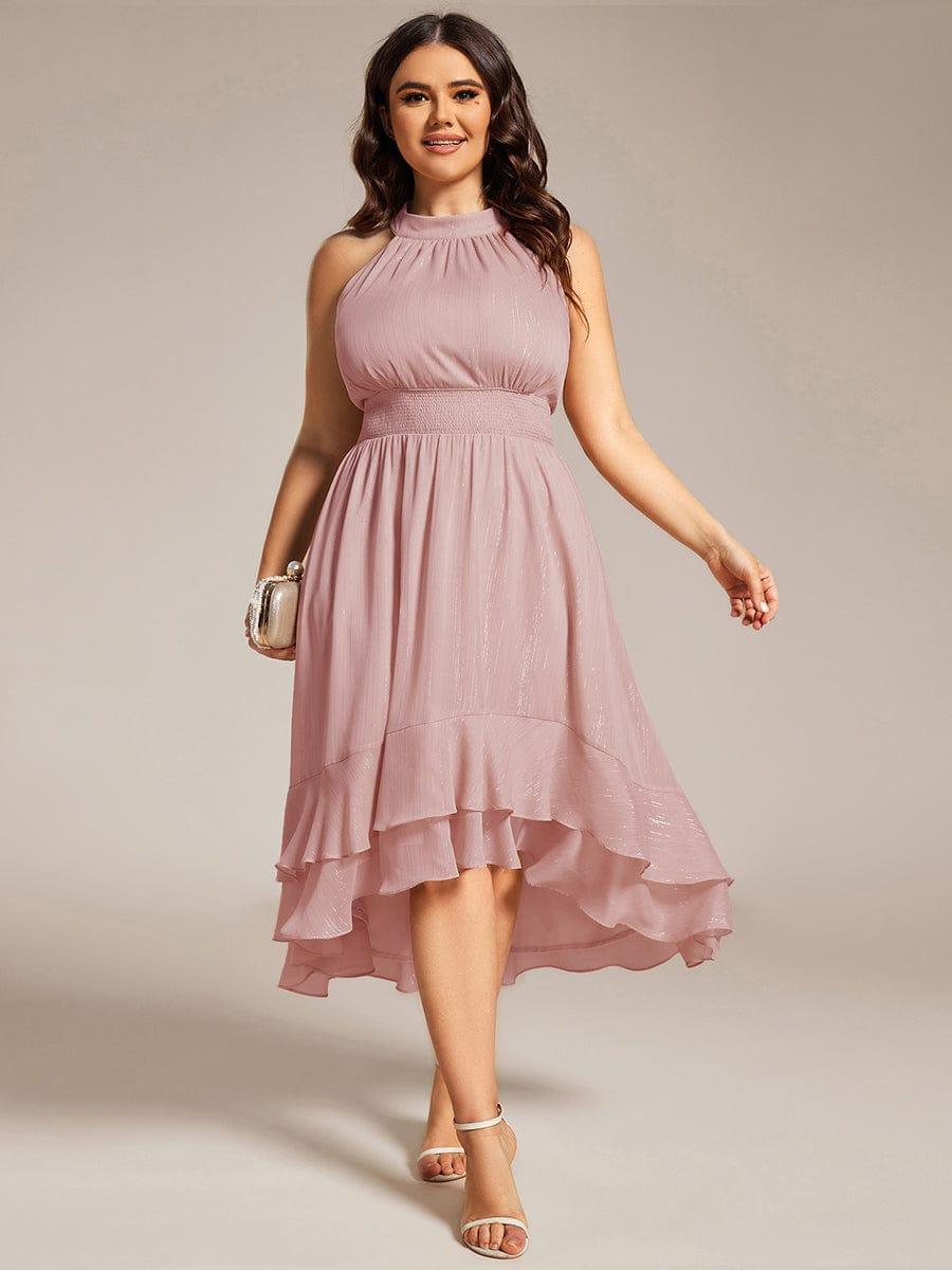 Fabulous Plus Size Sleeveless Midi Wedding Guest Dress