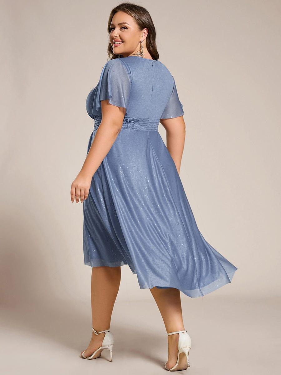 Exquisite Plus Size Sequin A-Line Wedding Guest Dress