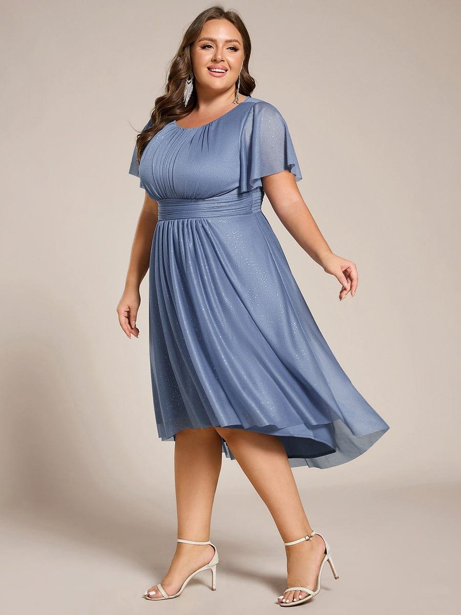 Exquisite Plus Size Sequin A-Line Wedding Guest Dress