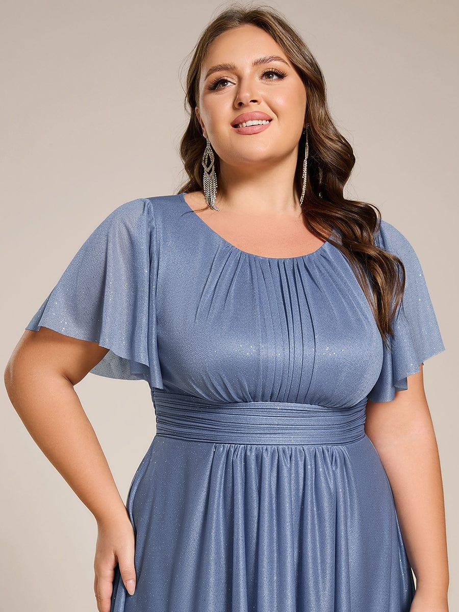 Exquisite Plus Size Sequin A-Line Wedding Guest Dress