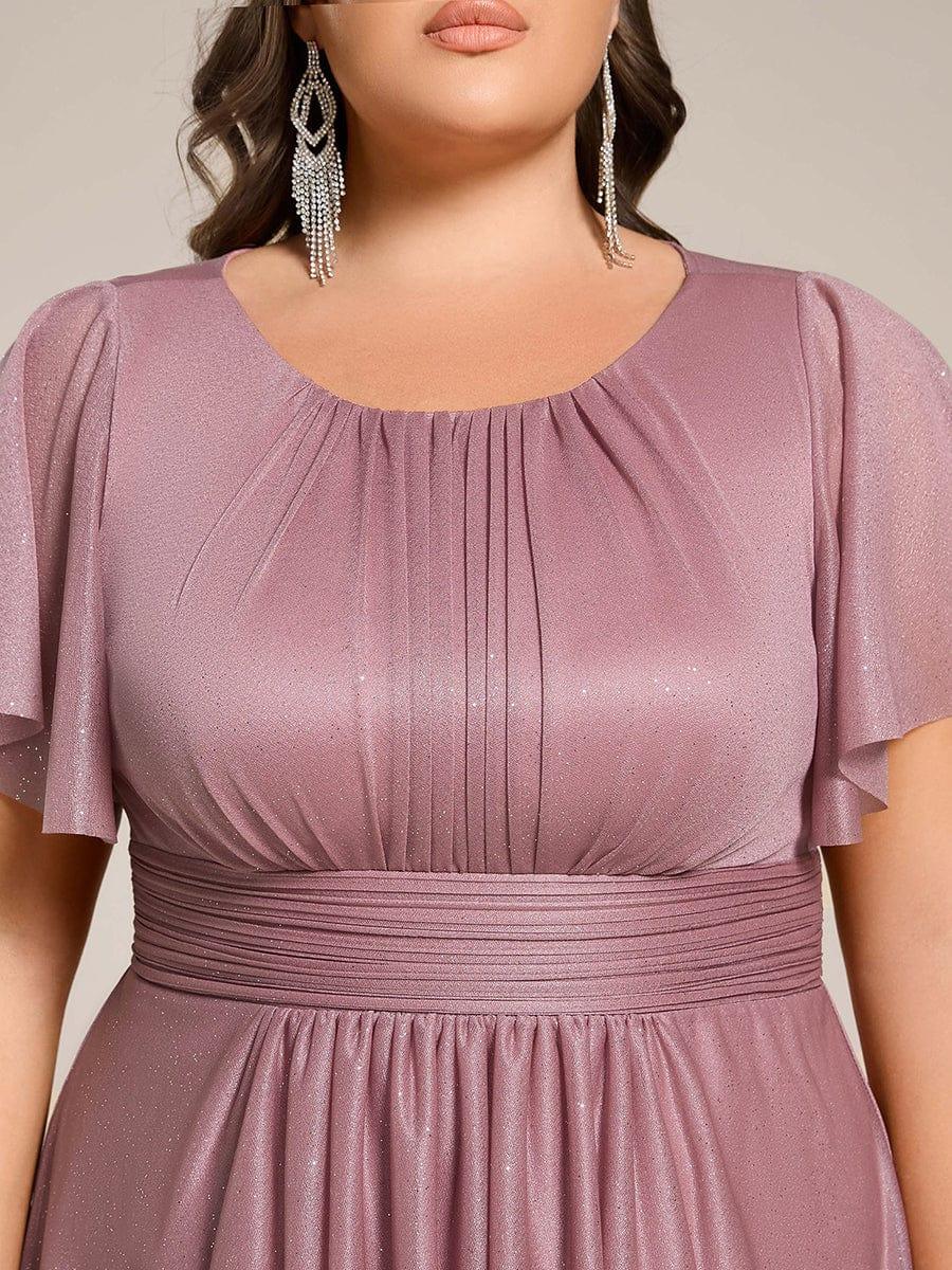 Exquisite Plus Size Sequin A-Line Wedding Guest Dress