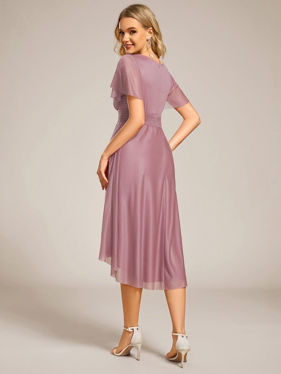 Stunning Short Sleeves Knee-Length A-Line Formal Dress