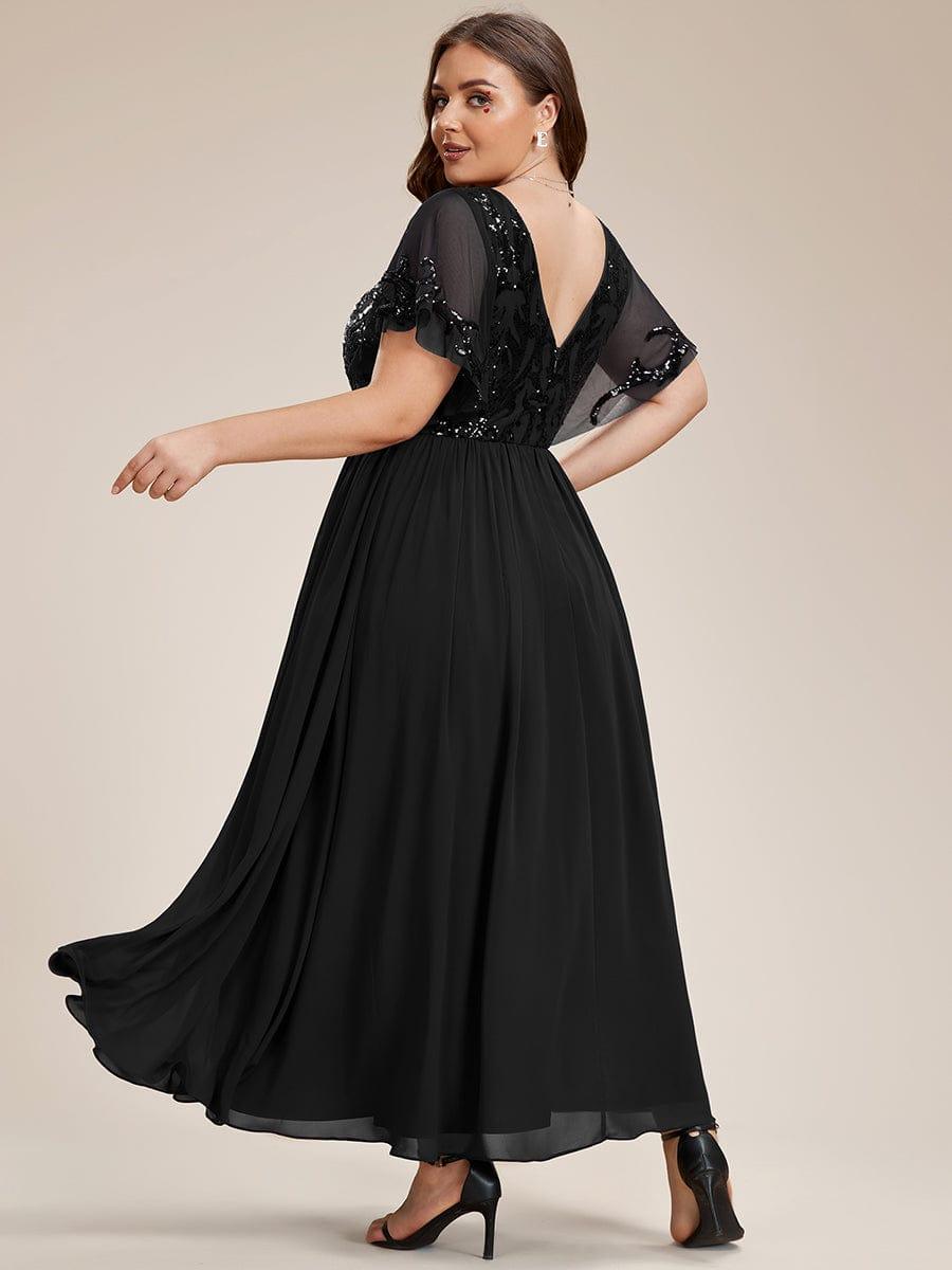Chic A-Line V-Neck Sequin Chiffon Mother of the Bride Dress